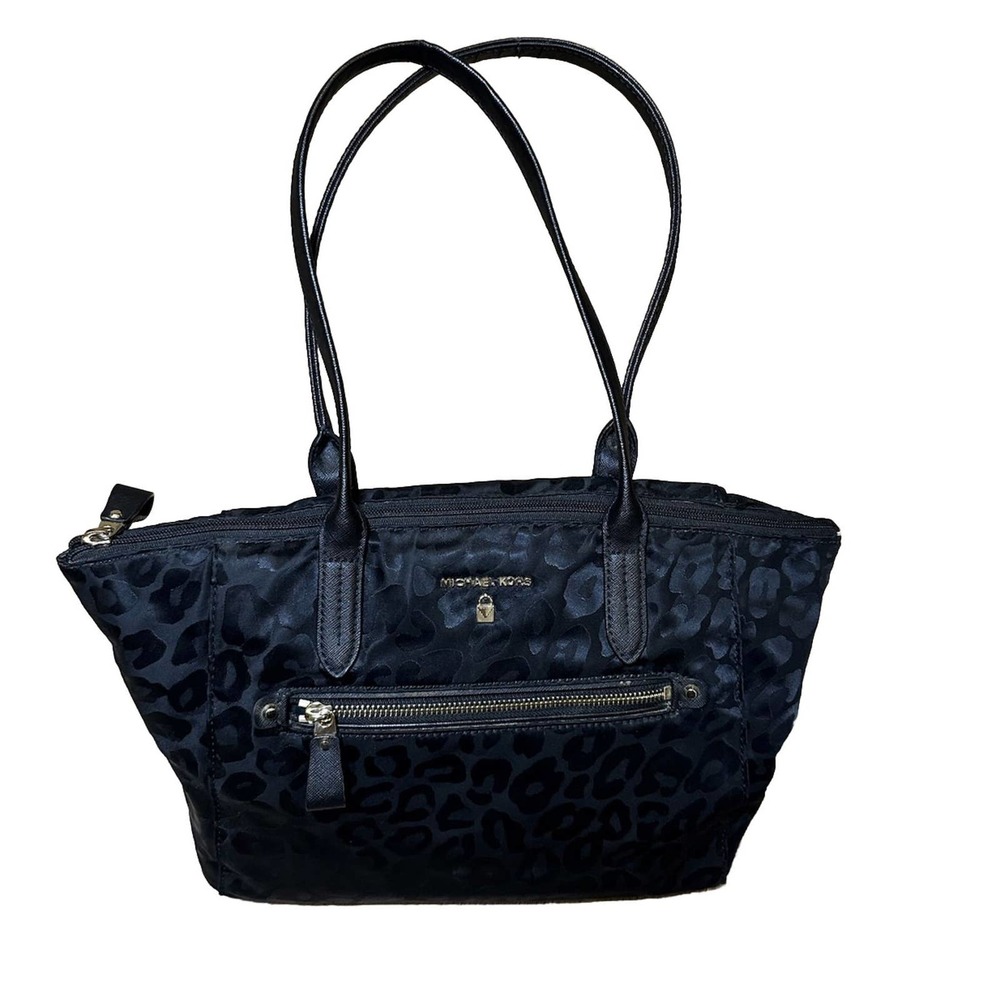 Kelsey Black Leapord Print Michael Kors Tote - Purse - Bag - Authentic